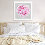Shop Pink Peony (Square) Art Print a floral themed painted wall art print from The Print Emporium wall artwork collection - Buy Australian made fine art painting style poster and framed prints for the home and your interior decor room, TPE-236-AP