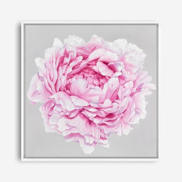 Shop Pink Peony (Square) Canvas Print a floral themed painted framed canvas wall art print from The Print Emporium artwork collection - Buy Australian made fine art painting style stretched canvas prints for the home and your interior decor space, TPE-236-CA-40X40-NF