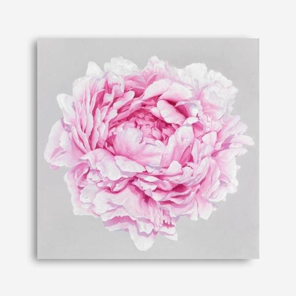 Shop Pink Peony (Square) Canvas Print a floral themed painted framed canvas wall art print from The Print Emporium artwork collection - Buy Australian made fine art painting style stretched canvas prints for the home and your interior decor space, TPE-236-CA-40X40-NF