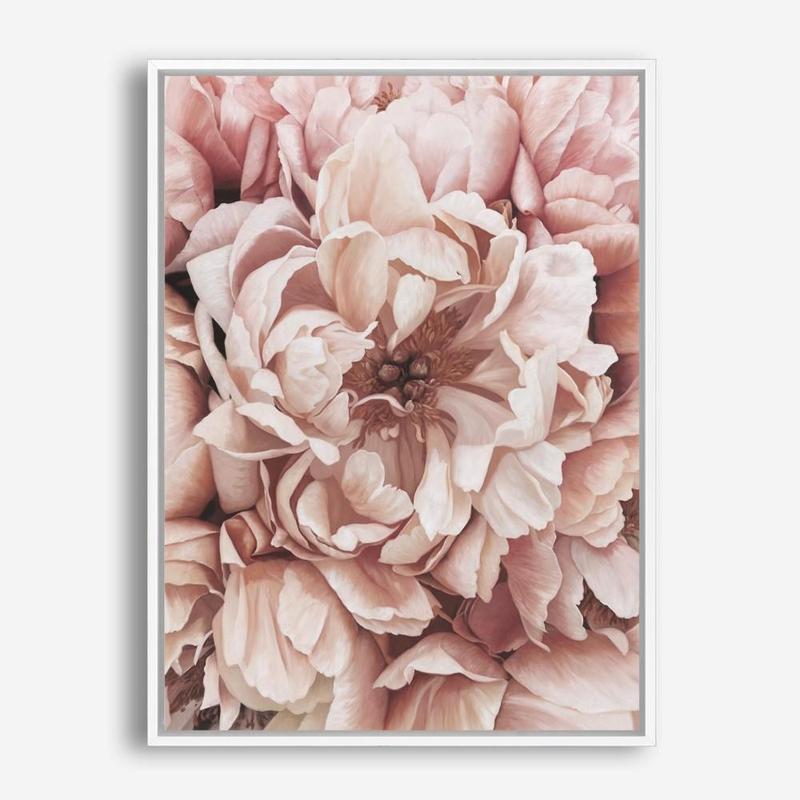 Shop Pink Petals I Canvas Print a floral themed painted framed canvas wall art print from The Print Emporium artwork collection - Buy Australian made fine art painting style stretched canvas prints for the home and your interior decor space, TPE-341-CA-35X46-NF