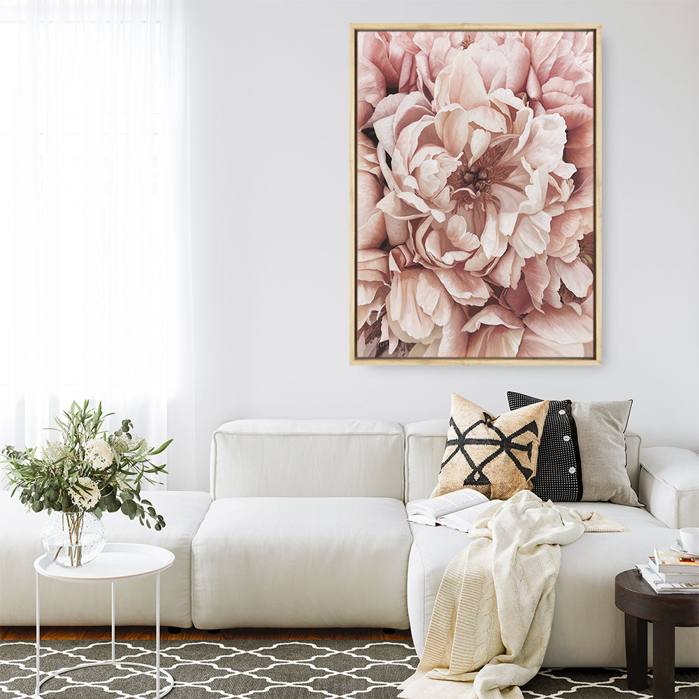 Shop Pink Petals I Canvas Print a floral themed painted framed canvas wall art print from The Print Emporium artwork collection - Buy Australian made fine art painting style stretched canvas prints for the home and your interior decor space, TPE-341-CA-35X46-NF