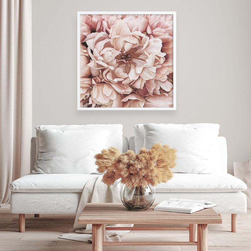 Shop Pink Petals I (Square) Art Print a floral themed painted wall art print from The Print Emporium wall artwork collection - Buy Australian made fine art painting style poster and framed prints for the home and your interior decor room, TPE-314-AP