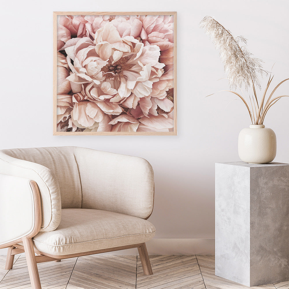 Shop Pink Petals I (Square) Art Print a floral themed painted wall art print from The Print Emporium wall artwork collection - Buy Australian made fine art painting style poster and framed prints for the home and your interior decor room, TPE-314-AP
