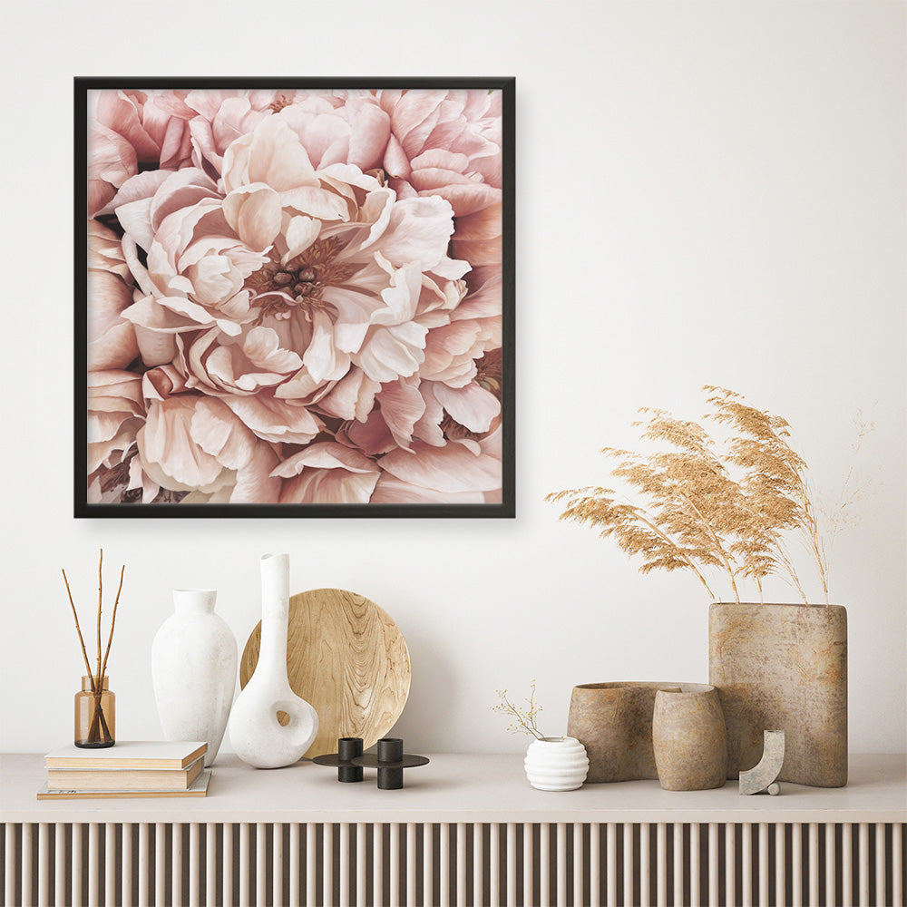 Shop Pink Petals I (Square) Art Print a floral themed painted wall art print from The Print Emporium wall artwork collection - Buy Australian made fine art painting style poster and framed prints for the home and your interior decor room, TPE-314-AP