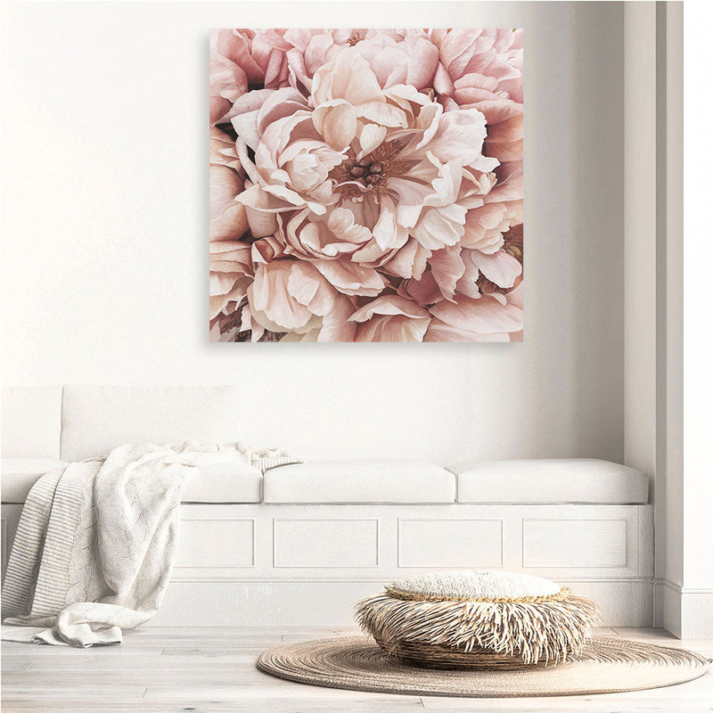 Shop Pink Petals I (Square) Canvas Print a floral themed painted framed canvas wall art print from The Print Emporium artwork collection - Buy Australian made fine art painting style stretched canvas prints for the home and your interior decor space, TPE-314-CA-40X40-NF