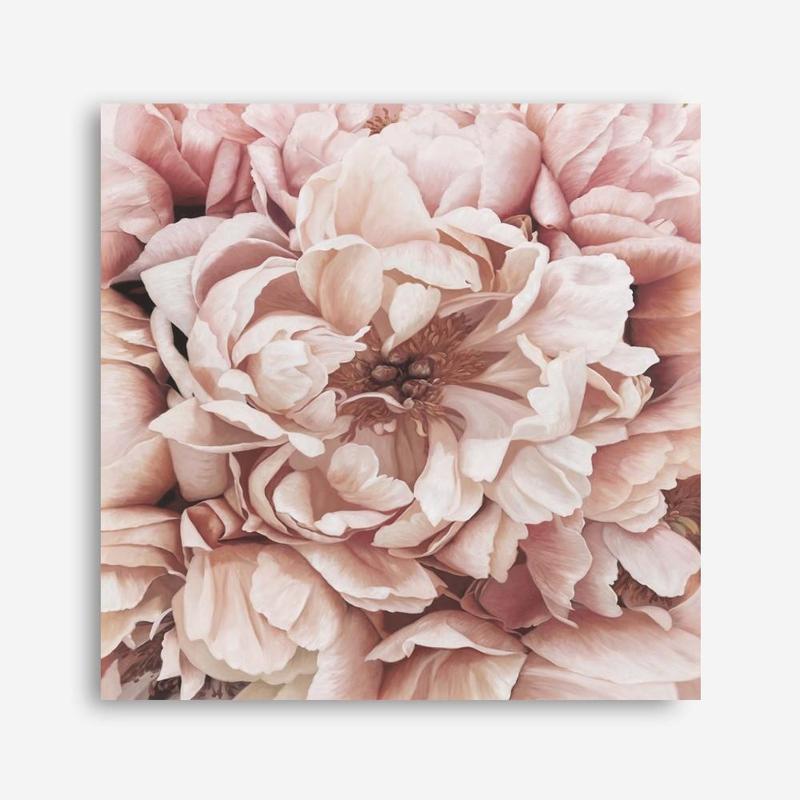 Shop Pink Petals I (Square) Canvas Print a floral themed painted framed canvas wall art print from The Print Emporium artwork collection - Buy Australian made fine art painting style stretched canvas prints for the home and your interior decor space, TPE-314-CA-40X40-NF