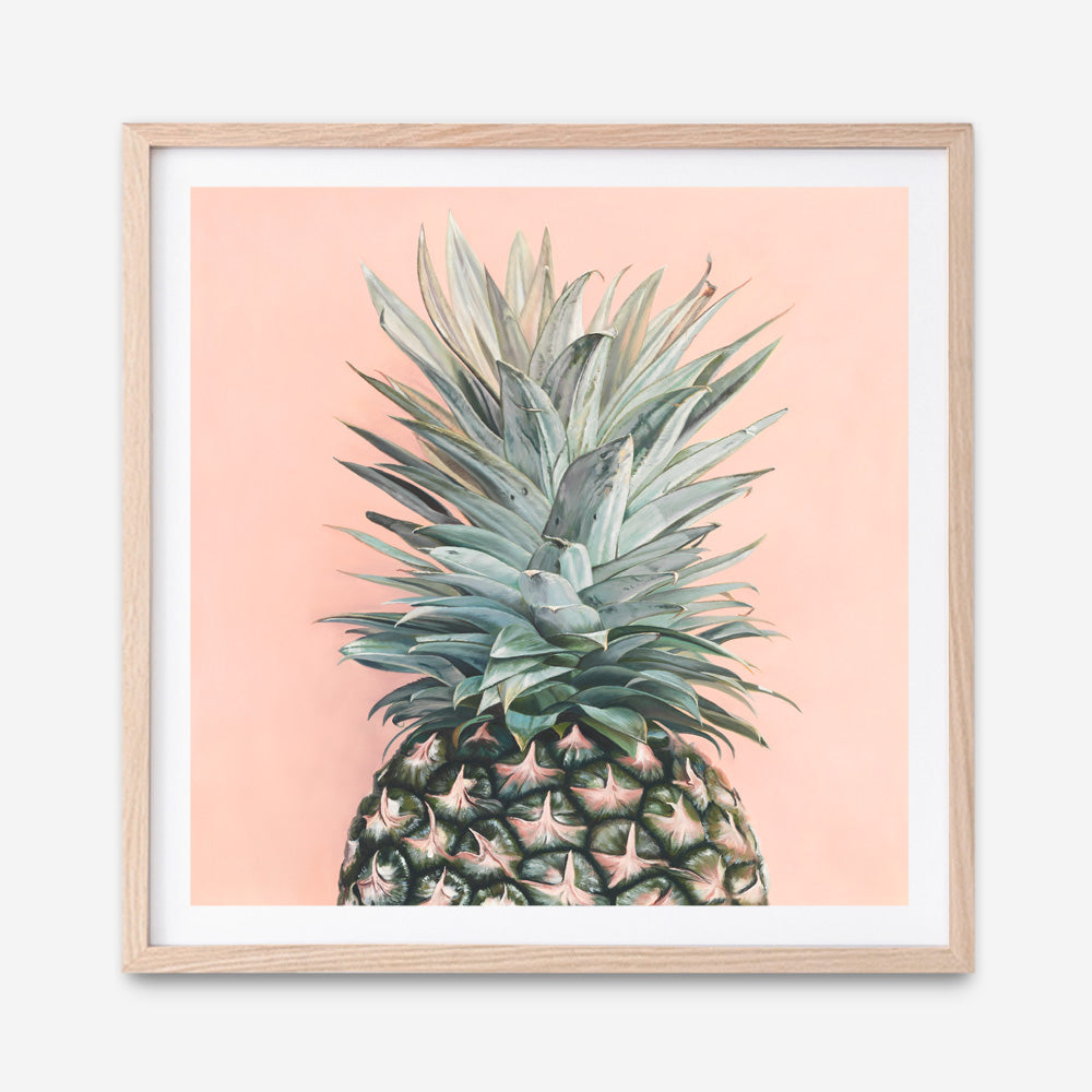 Shop Pink Pineapple (Square) Art Print a coastal themed painted wall art print from The Print Emporium wall artwork collection - Buy Australian made fine art painting style poster and framed prints for the home and your interior decor room, TPE-325-AP