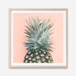 Shop Pink Pineapple (Square) Art Print a coastal themed painted wall art print from The Print Emporium wall artwork collection - Buy Australian made fine art painting style poster and framed prints for the home and your interior decor room, TPE-325-AP