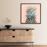Shop Pink Pineapple (Square) Art Print a coastal themed painted wall art print from The Print Emporium wall artwork collection - Buy Australian made fine art painting style poster and framed prints for the home and your interior decor room, TPE-325-AP