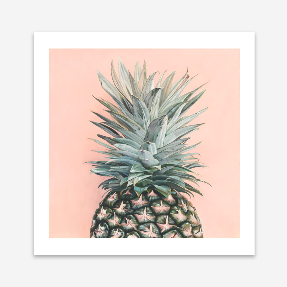 Shop Pink Pineapple (Square) Art Print a coastal themed painted wall art print from The Print Emporium wall artwork collection - Buy Australian made fine art painting style poster and framed prints for the home and your interior decor room, TPE-325-AP