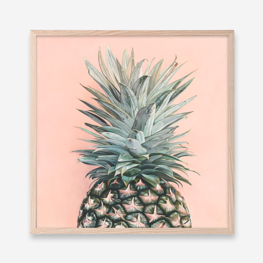 Shop Pink Pineapple (Square) Art Print a coastal themed painted wall art print from The Print Emporium wall artwork collection - Buy Australian made fine art painting style poster and framed prints for the home and your interior decor room, TPE-325-AP