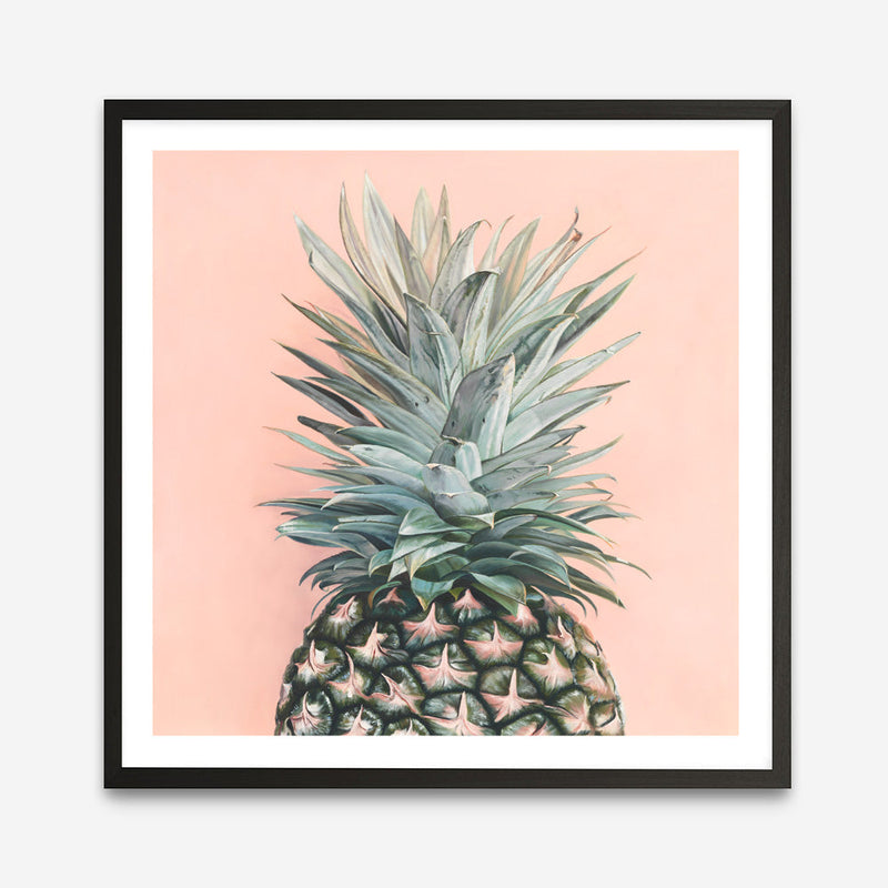 Shop Pink Pineapple (Square) Art Print a coastal themed painted wall art print from The Print Emporium wall artwork collection - Buy Australian made fine art painting style poster and framed prints for the home and your interior decor room, TPE-325-AP