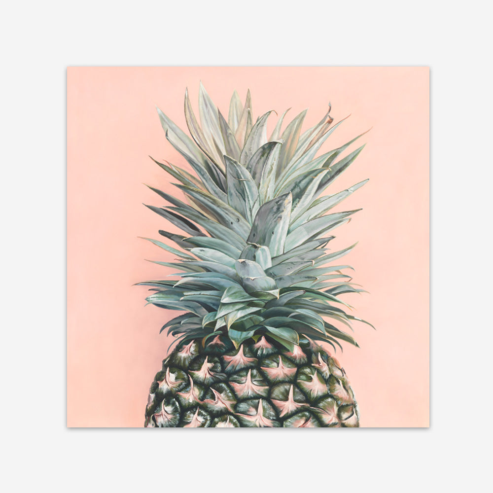 Shop Pink Pineapple (Square) Art Print a coastal themed painted wall art print from The Print Emporium wall artwork collection - Buy Australian made fine art painting style poster and framed prints for the home and your interior decor room, TPE-325-AP