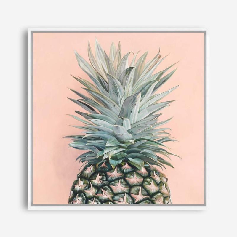 Shop Pink Pineapple (Square) Canvas Print a coastal themed painted framed canvas wall art print from The Print Emporium artwork collection - Buy Australian made fine art painting style stretched canvas prints for the home and your interior decor space, TPE-325-CA-40X40-NF