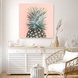 Shop Pink Pineapple (Square) Canvas Print a coastal themed painted framed canvas wall art print from The Print Emporium artwork collection - Buy Australian made fine art painting style stretched canvas prints for the home and your interior decor space, TPE-325-CA-40X40-NF