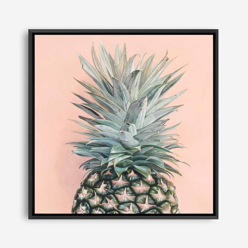 Shop Pink Pineapple (Square) Canvas Print a coastal themed painted framed canvas wall art print from The Print Emporium artwork collection - Buy Australian made fine art painting style stretched canvas prints for the home and your interior decor space, TPE-325-CA-40X40-NF