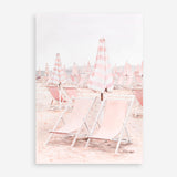 Shop Pink Umbrellas II Art Print a coastal themed painted wall art print from The Print Emporium wall artwork collection - Buy Australian made fine art painting style poster and framed prints for the home and your interior decor room, TPE-660-AP