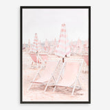 Shop Pink Umbrellas II Art Print a coastal themed painted wall art print from The Print Emporium wall artwork collection - Buy Australian made fine art painting style poster and framed prints for the home and your interior decor room, TPE-660-AP