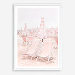 Shop Pink Umbrellas II Art Print a coastal themed painted wall art print from The Print Emporium wall artwork collection - Buy Australian made fine art painting style poster and framed prints for the home and your interior decor room, TPE-660-AP