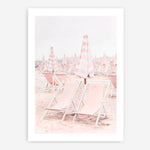 Shop Pink Umbrellas II Art Print a coastal themed painted wall art print from The Print Emporium wall artwork collection - Buy Australian made fine art painting style poster and framed prints for the home and your interior decor room, TPE-660-AP