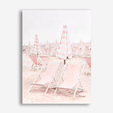 Shop Pink Umbrellas II Canvas Print a coastal themed painted framed canvas wall art print from The Print Emporium artwork collection - Buy Australian made fine art painting style stretched canvas prints for the home and your interior decor space, TPE-660-CA-35X46-NF