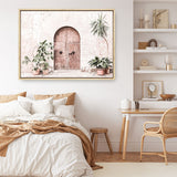 Shop Pink Villa Photo Canvas Print a Moroccan desert boho themed photography framed stretched canvas print from The Print Emporium wall artwork collection - Buy Australian made prints for the home and your interior decor space, TPE-1247-CA-35X46-NF