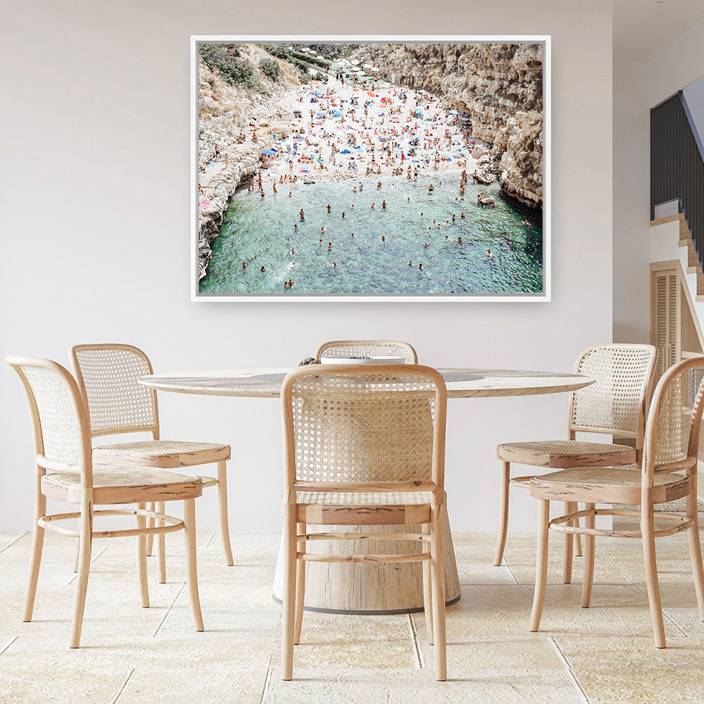 Shop Polignano A Mare From Above I Photo Canvas Print a coastal themed photography framed stretched canvas print from The Print Emporium wall artwork collection - Buy Australian made prints for the home and your interior decor space, TPE-1223-CA-35X46-NF