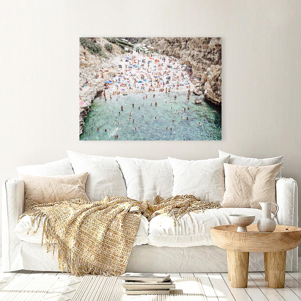 Shop Polignano A Mare From Above I Photo Canvas Print a coastal themed photography framed stretched canvas print from The Print Emporium wall artwork collection - Buy Australian made prints for the home and your interior decor space, TPE-1223-CA-35X46-NF