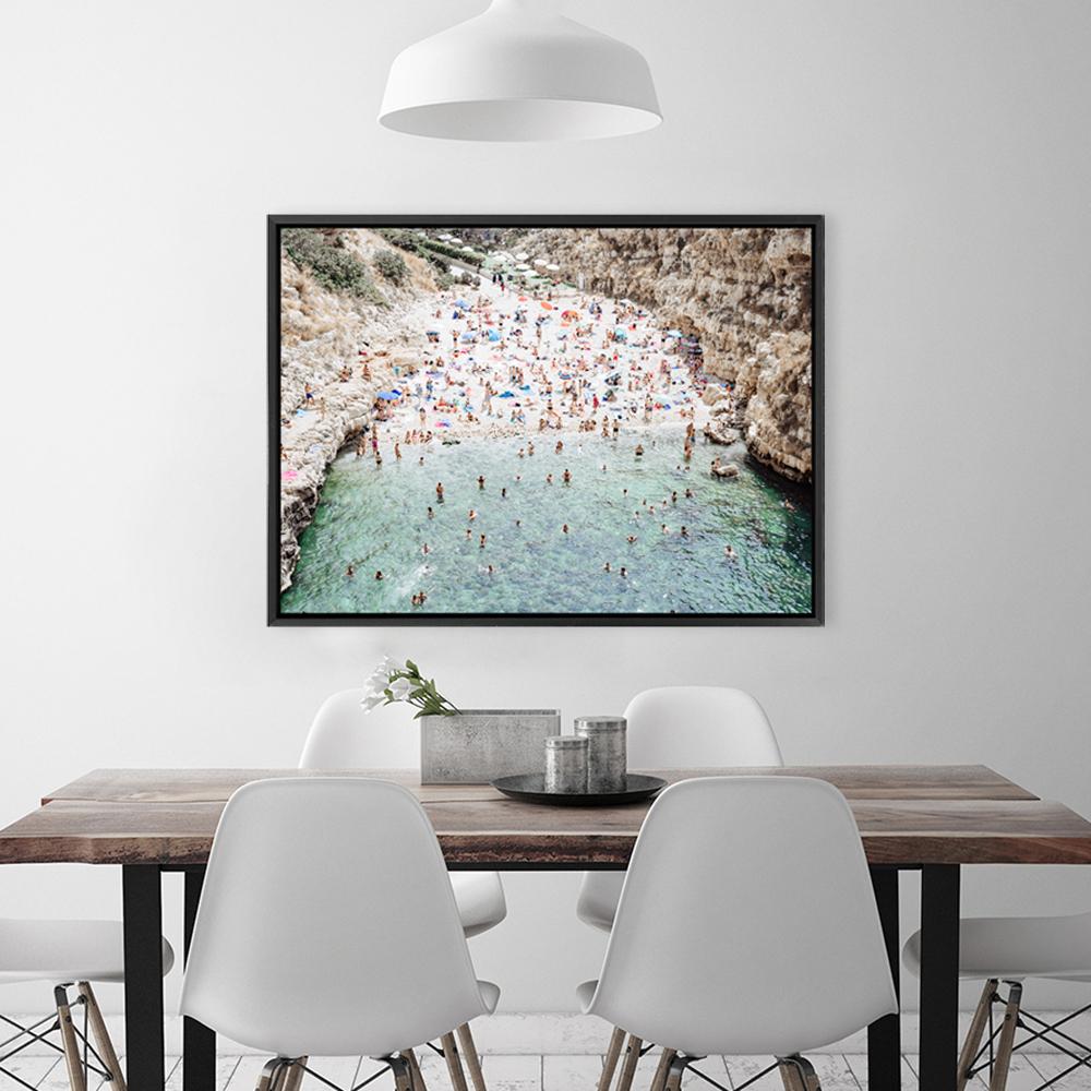 Shop Polignano A Mare From Above I Photo Canvas Print a coastal themed photography framed stretched canvas print from The Print Emporium wall artwork collection - Buy Australian made prints for the home and your interior decor space, TPE-1223-CA-35X46-NF