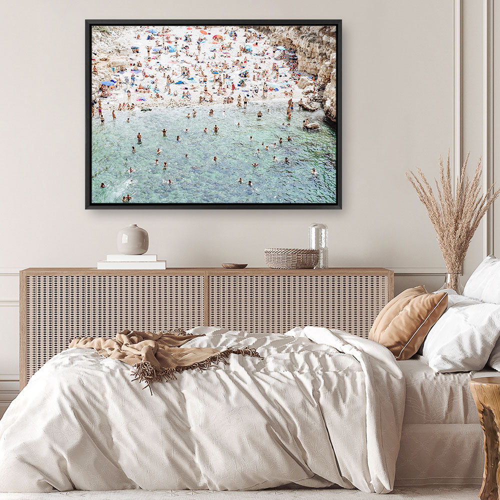 Shop Polignano A Mare From Above II Photo Canvas Print a coastal themed photography framed stretched canvas print from The Print Emporium wall artwork collection - Buy Australian made prints for the home and your interior decor space, TPE-1224-CA-35X46-NF