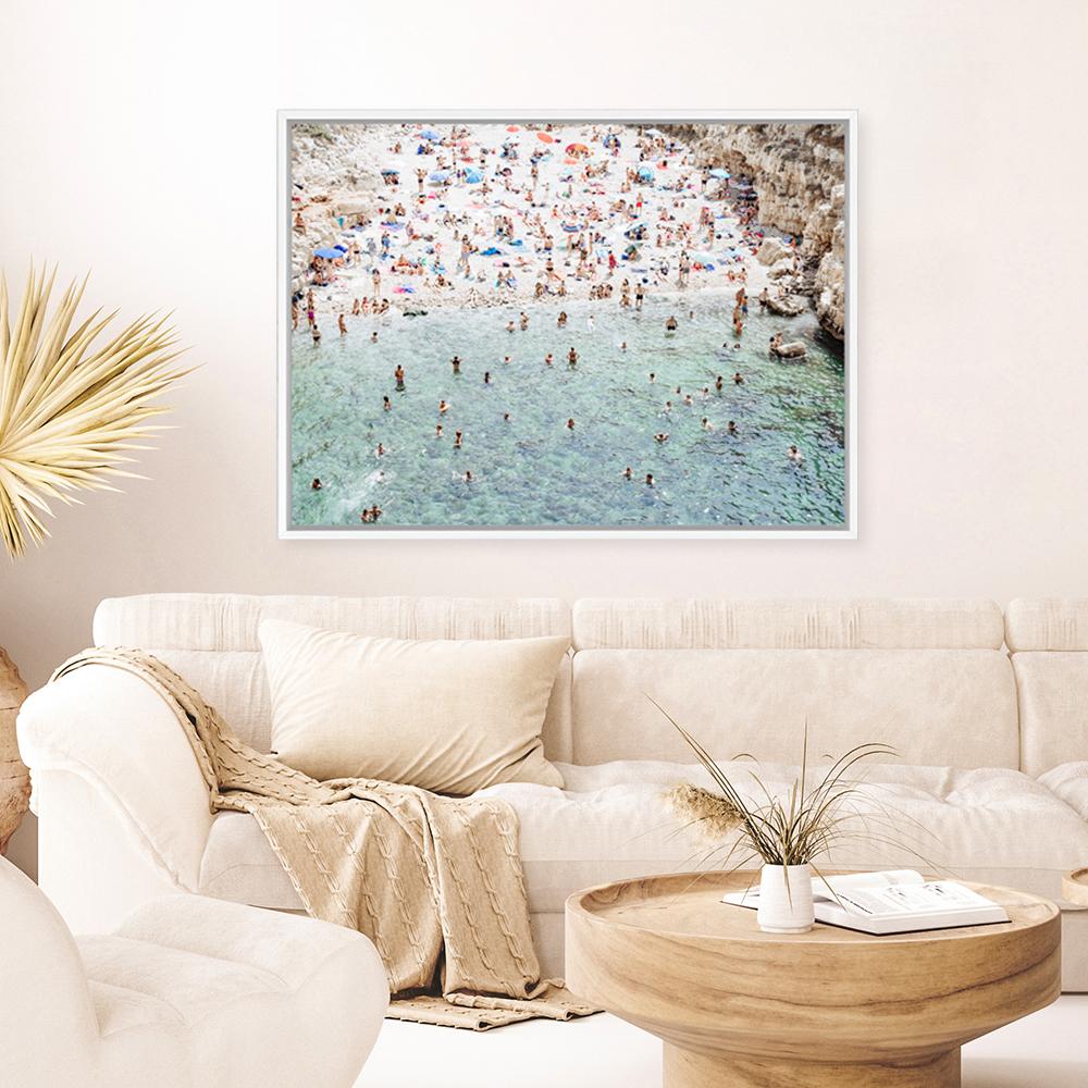 Shop Polignano A Mare From Above II Photo Canvas Print a coastal themed photography framed stretched canvas print from The Print Emporium wall artwork collection - Buy Australian made prints for the home and your interior decor space, TPE-1224-CA-35X46-NF