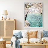 Shop Polignano A Mare From Above III Photo Canvas Print a coastal themed photography framed stretched canvas print from The Print Emporium wall artwork collection - Buy Australian made prints for the home and your interior decor space, TPE-1227-CA-35X46-NF