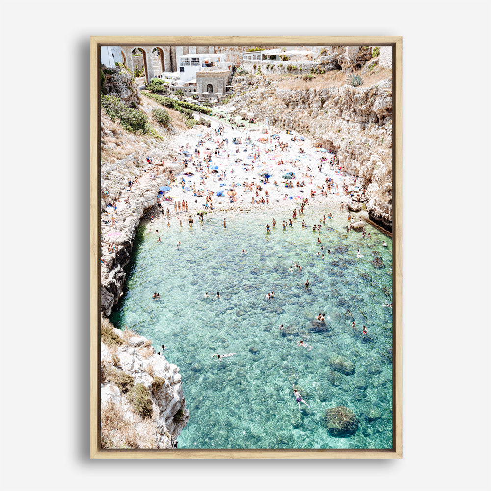 Shop Polignano A Mare From Above III Photo Canvas Print a coastal themed photography framed stretched canvas print from The Print Emporium wall artwork collection - Buy Australian made prints for the home and your interior decor space, TPE-1227-CA-35X46-NF