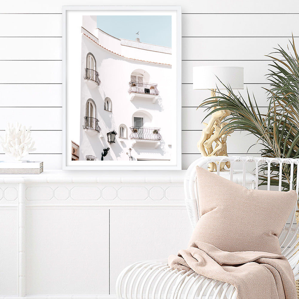 Shop Positano Villa Photo Art Print a coastal themed photography wall art print from The Print Emporium wall artwork collection - Buy Australian made fine art poster and framed prints for the home and your interior decor, TPE-1176-AP
