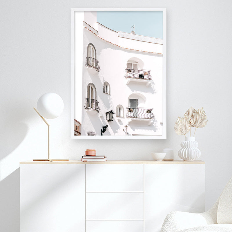 Shop Positano Villa Photo Art Print a coastal themed photography wall art print from The Print Emporium wall artwork collection - Buy Australian made fine art poster and framed prints for the home and your interior decor, TPE-1176-AP