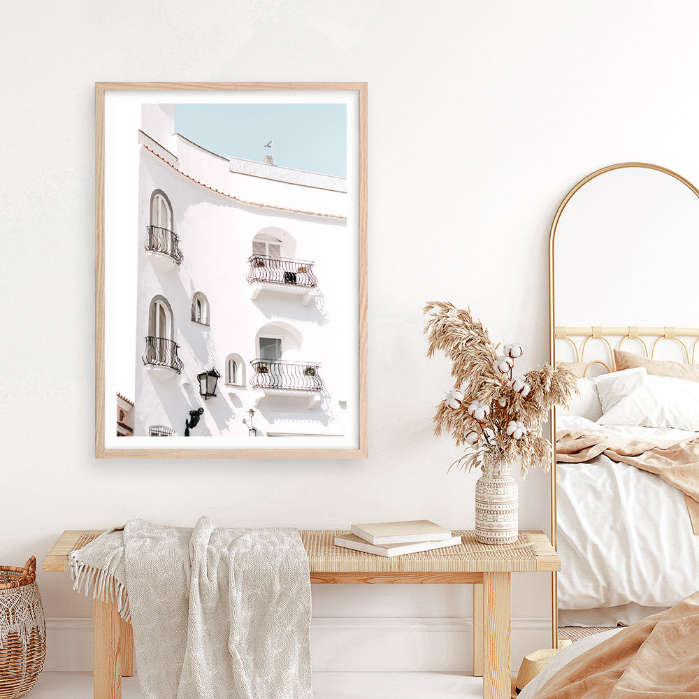 Shop Positano Villa Photo Art Print a coastal themed photography wall art print from The Print Emporium wall artwork collection - Buy Australian made fine art poster and framed prints for the home and your interior decor, TPE-1176-AP
