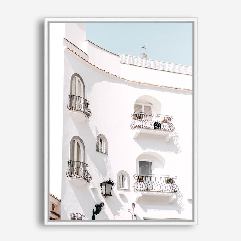 Shop Positano Villa Photo Canvas Print a coastal themed photography framed stretched canvas print from The Print Emporium wall artwork collection - Buy Australian made prints for the home and your interior decor space, TPE-1176-CA-35X46-NF