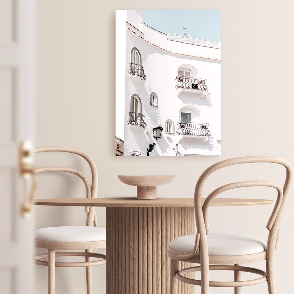 Shop Positano Villa Photo Canvas Print a coastal themed photography framed stretched canvas print from The Print Emporium wall artwork collection - Buy Australian made prints for the home and your interior decor space, TPE-1176-CA-35X46-NF