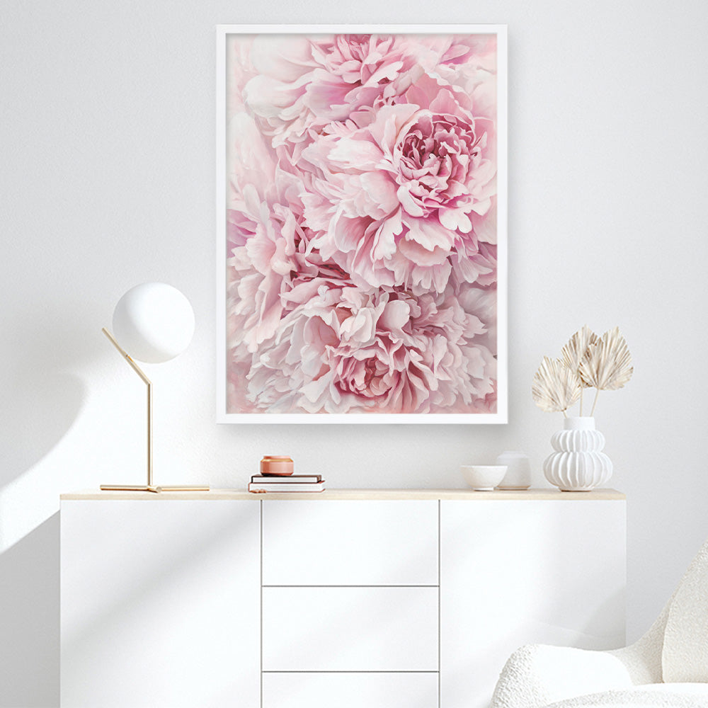 Shop Pretty Peonies Art Print a floral themed painted wall art print from The Print Emporium wall artwork collection - Buy Australian made fine art painting style poster and framed prints for the home and your interior decor room, TPE-379-AP