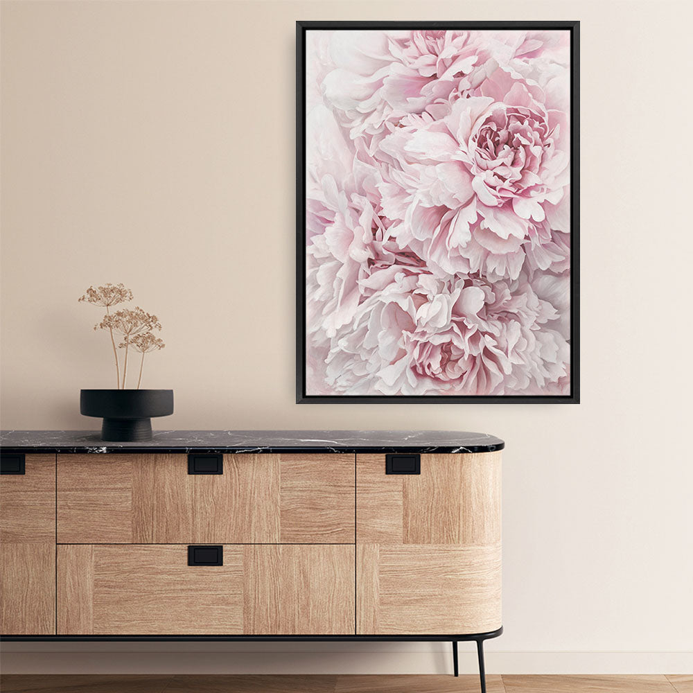 Shop Pretty Peonies II Canvas Print a floral themed painted framed canvas wall art print from The Print Emporium artwork collection - Buy Australian made fine art painting style stretched canvas prints for the home and your interior decor space, TPE-386-CA-35X46-NF