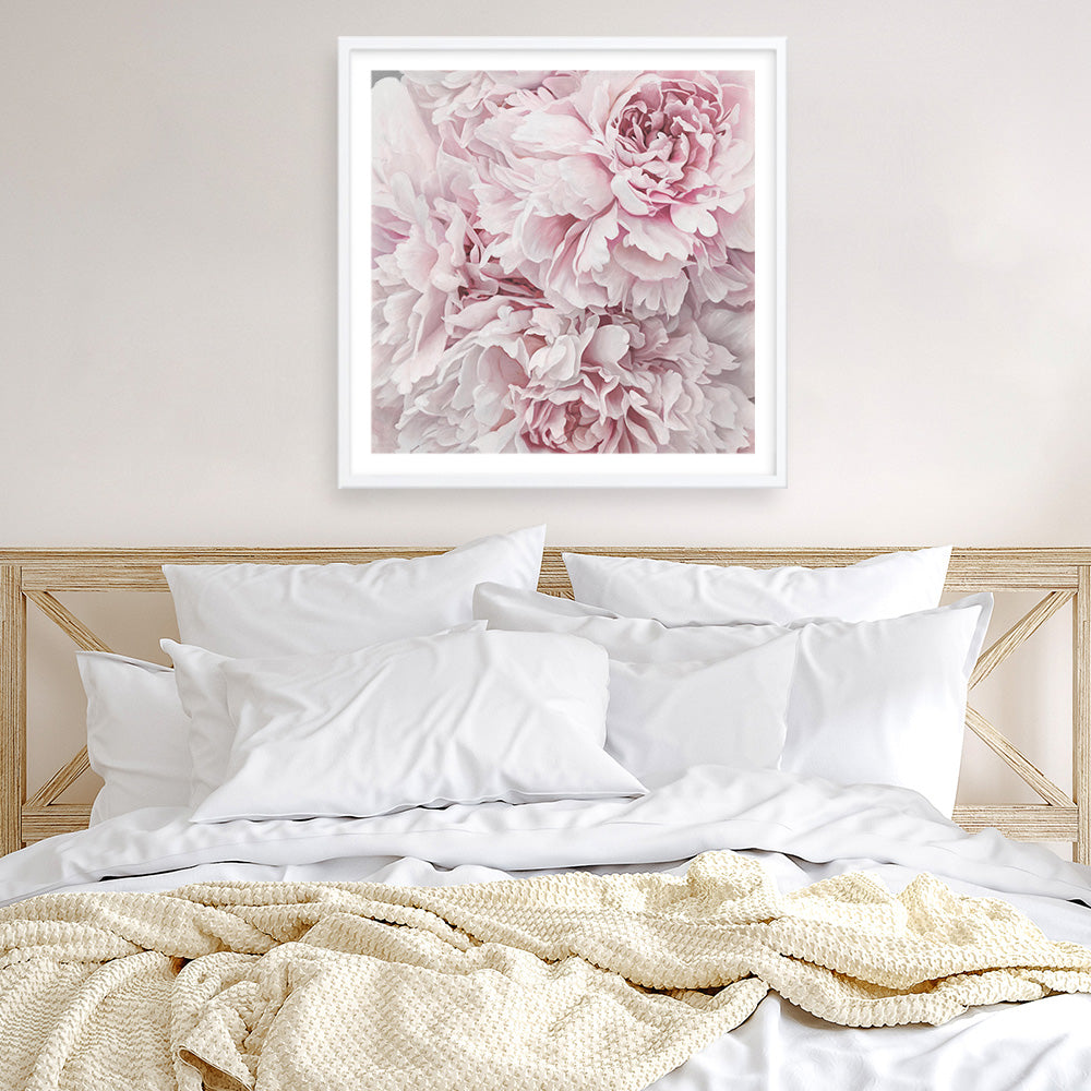 Shop Pretty Peonies II (Square) Art Print a floral themed painted wall art print from The Print Emporium wall artwork collection - Buy Australian made fine art painting style poster and framed prints for the home and your interior decor room, TPE-387-AP