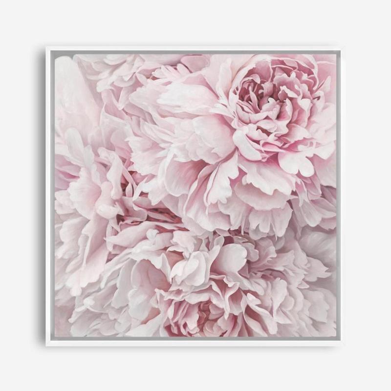 Shop Pretty Peonies II (Square) Canvas Print a floral themed painted framed canvas wall art print from The Print Emporium artwork collection - Buy Australian made fine art painting style stretched canvas prints for the home and your interior decor space, TPE-387-CA-40X40-NF