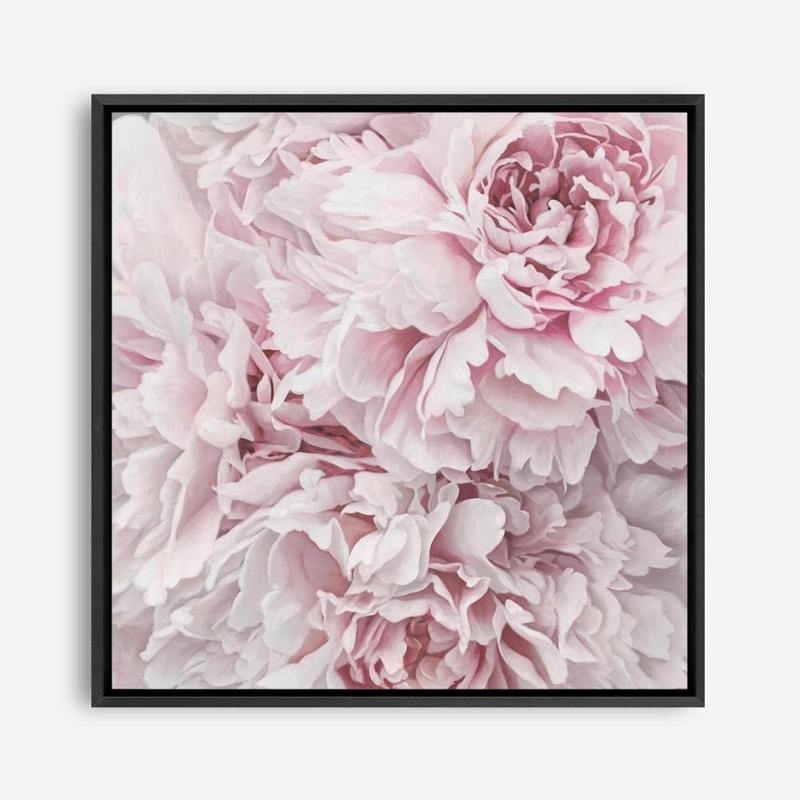 Shop Pretty Peonies II (Square) Canvas Print a floral themed painted framed canvas wall art print from The Print Emporium artwork collection - Buy Australian made fine art painting style stretched canvas prints for the home and your interior decor space, TPE-387-CA-40X40-NF