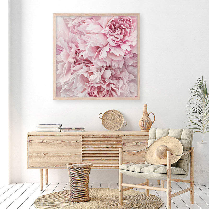 Shop Pretty Peonies (Square) Art Print a floral themed painted wall art print from The Print Emporium wall artwork collection - Buy Australian made fine art painting style poster and framed prints for the home and your interior decor room, TPE-380-AP