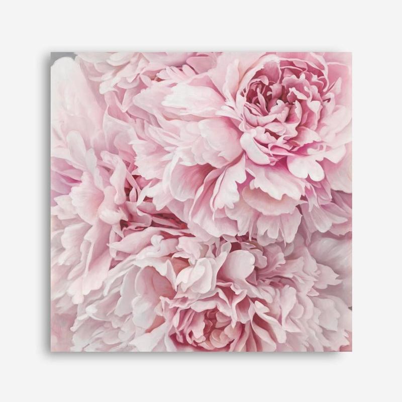 Shop Pretty Peonies (Square) Canvas Print a floral themed painted framed canvas wall art print from The Print Emporium artwork collection - Buy Australian made fine art painting style stretched canvas prints for the home and your interior decor space, TPE-380-CA-40X40-NF