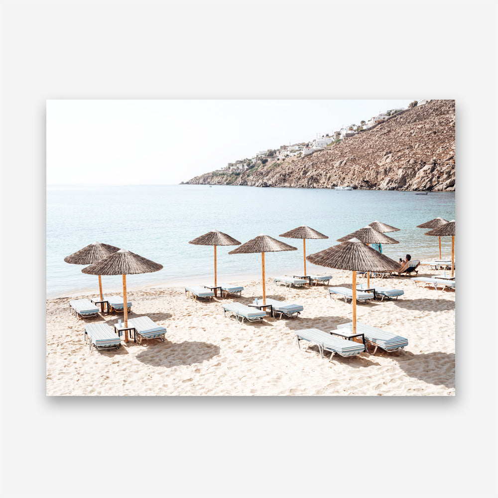 Shop Psarou Beach I Photo Canvas Print a coastal themed photography framed stretched canvas print from The Print Emporium wall artwork collection - Buy Australian made prints for the home and your interior decor space, TPE-1375-CA-35X46-NF