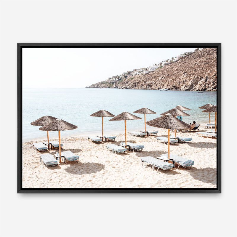 Shop Psarou Beach I Photo Canvas Print a coastal themed photography framed stretched canvas print from The Print Emporium wall artwork collection - Buy Australian made prints for the home and your interior decor space, TPE-1375-CA-35X46-NF