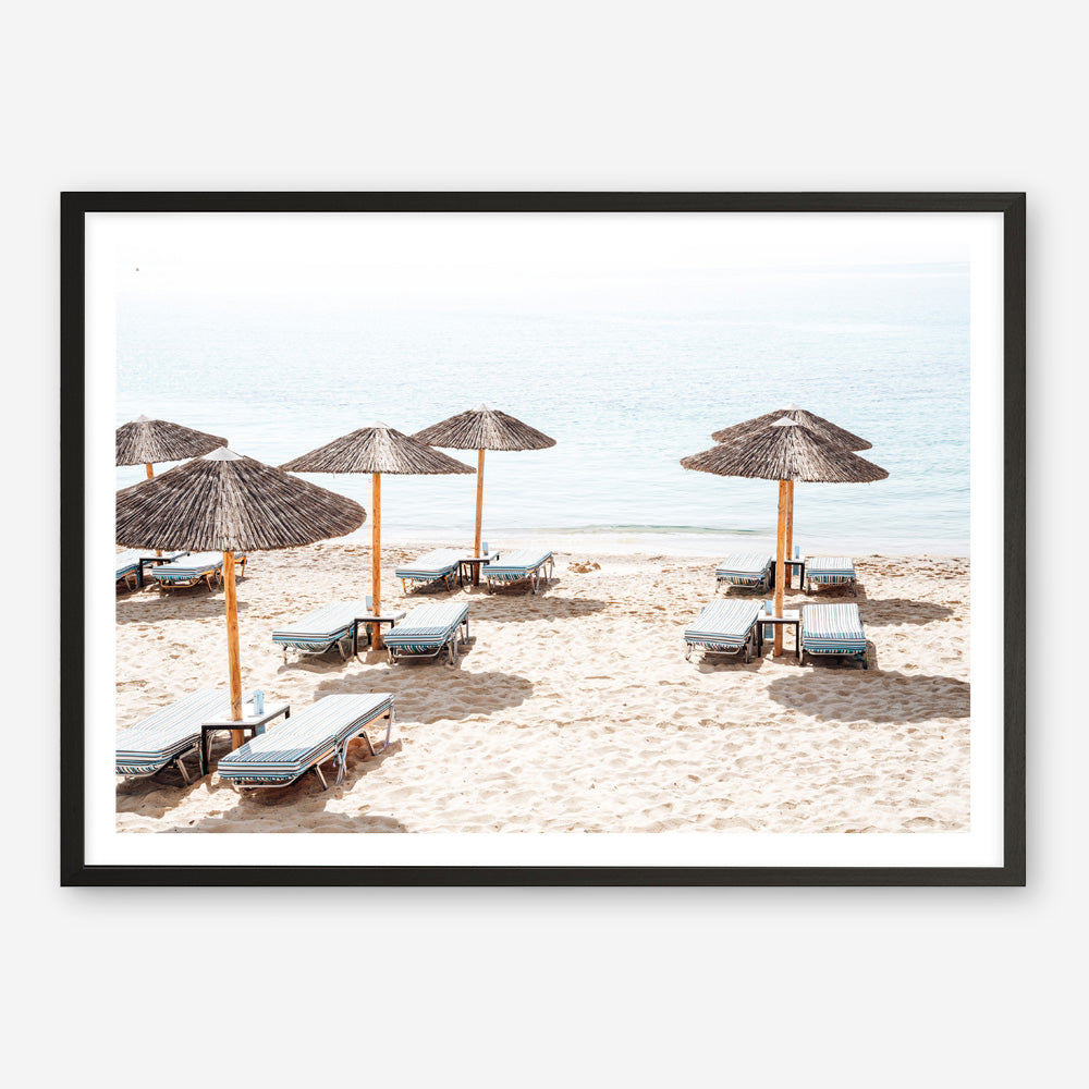 Shop Psarou Beach II Photo Art Print a coastal themed photography wall art print from The Print Emporium wall artwork collection - Buy Australian made fine art poster and framed prints for the home and your interior decor, TPE-1376-AP