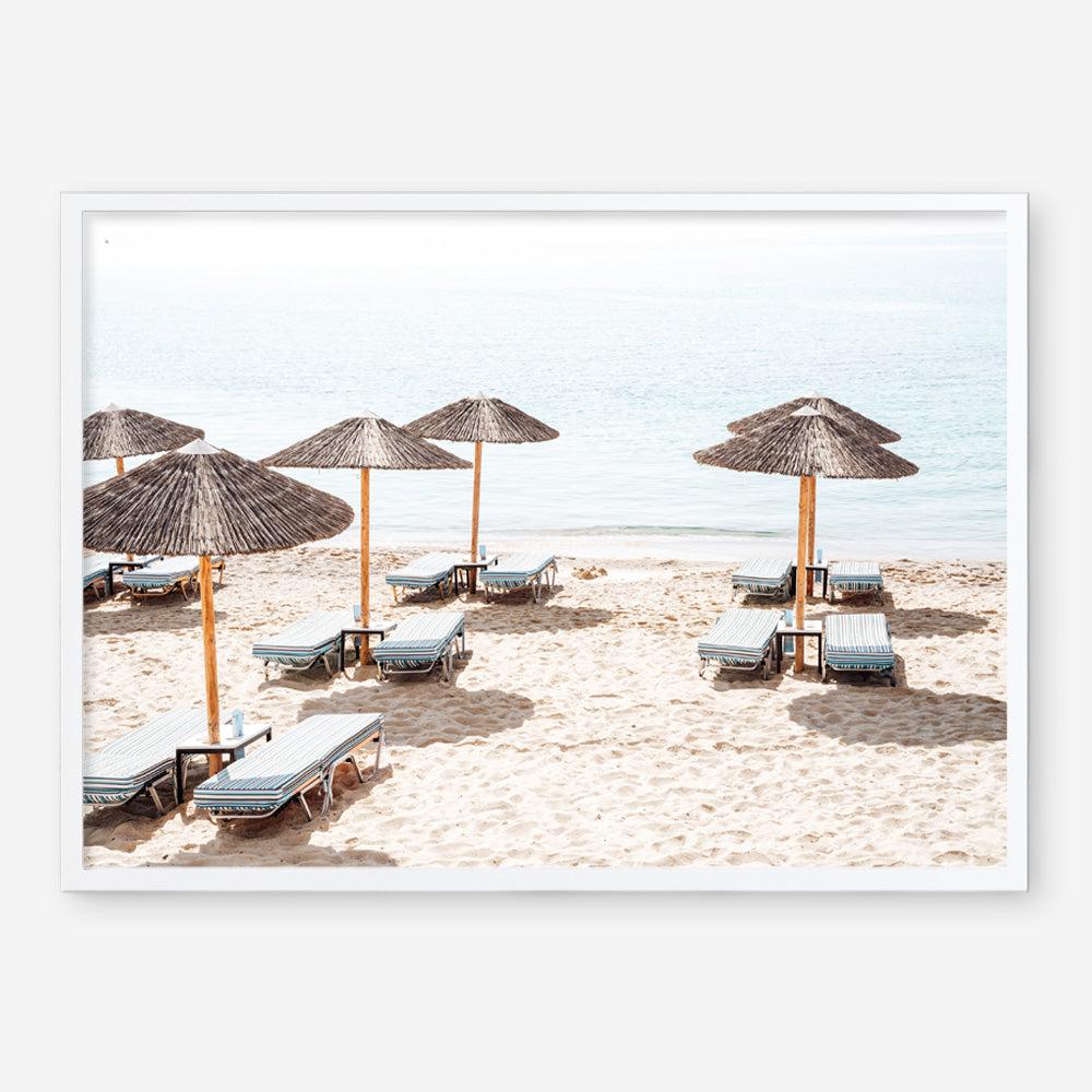 Shop Psarou Beach II Photo Art Print a coastal themed photography wall art print from The Print Emporium wall artwork collection - Buy Australian made fine art poster and framed prints for the home and your interior decor, TPE-1376-AP