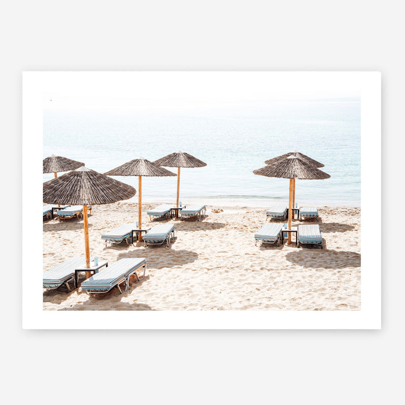 Shop Psarou Beach II Photo Art Print a coastal themed photography wall art print from The Print Emporium wall artwork collection - Buy Australian made fine art poster and framed prints for the home and your interior decor, TPE-1376-AP